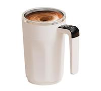 Self Stirring Mug - 400ml Rechargeable Electric Coffee Cup | Stainless Steel Lid Drinkware With Built-in LCD Temperature Display | Automatic Mixing Beverage Cup For Cocoa,Tea, Milk, Honey, Kitchen