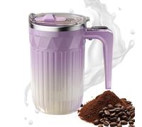 Self Stirring Mug - 450 ml Rechargeable Magnetic Mixing Cup, Detachable Electric Stirrer, Temperature Display Coffee Tumbler | Automatic Beverage Blender For Tea Cocoa Hot Chocolate Office Home