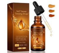 Self Tanning Drops for Face & Body,Face Self Tanner Drops,Self-Tanning Face Serum,Autobronzant Et Soin Pour Le Visage,Pour Un Bronzage Intense En Quelques Heures,Longue Durée,Sans Traces，Light