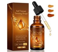 Self Tanning Drops for Face & Body,Face Self Tanner Drops,Self-Tanning Face Serum,Autobronzant Et Soin Pour Le Visage,Pour Un Bronzage Intense En Quelques Heures,Longue Durée,Sans Traces，Dark