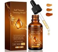 Self Tanning Drops For Face & Body,Gouttes Autobronzant Tan Visage,Huile Bronzante,Face Self Tanner Drops With Natural-Looking Glow To Add To Moisturizer,Sunless Tanner Streak-Free,Non Orange，Dark