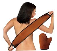 Self Tanning Mitt Set avec Velvet 2pcs Fake Tanning Mitten Back Tanner Kit Mini Self Tan Mitt Back Buddy Lotion Applicateur Fake Tan Mitt