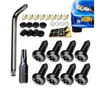 Self-Tapping Screw - License Plate Frame Screws Tool Kit, Number Plate Fastener Cap Covers, Stainless Steel Self-Tapping Screws for Number Plates Fixing for Secure Car Plates Mounting