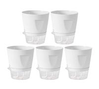 Self Watering Pots - 5 Pieces Grow Box, Nursery Pots with Water Level Indicator, Automatic Water Absorption | for Indoor Living Room Balcony Patio Deck Porch Garden Yard