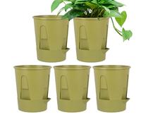 Self Watering Pots | 5 Pieces Plant Pot with Tray | Home Cactus Planter Set | for Home allowing clear root observation, which enhances care-adjustment visibiliIndoor Balcony Outdoor Porch Patio Window