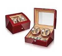 Self Winding Automatic Watch Winder Box 4+6 PU Leather Self-Winding Mechanical Watch Display Storage for Men and Women Watches Bedroom Accessories (E)