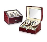 Self Winding Automatic Watch Winder Box 4+6 PU Leather Self-Winding Mechanical Watch Display Storage for Men and Women Watches Bedroom Accessories (F)
