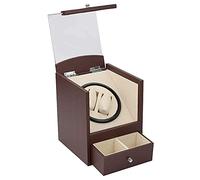 Self Winding Watch Winder Automatic Watch Winder with Quiet Motor and Wood Shell Battery Powered Or AC Adapter Bedroom Accessories (Brown)