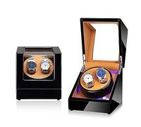 Self Winding Watch Winders for 2 Watches with Quiet Motor and Wood Shell Battery Powered Or AC Adapter 5 Rotation Modes Single Or Double Bedroom Accessories