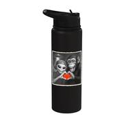 Selfie Alien & Singe | Coeur de main, Amour | UFO & Chimpanzé drôle Stainless Steel Insulated Water Bottle