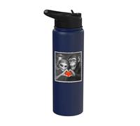 Selfie Alien & Singe | Cœur, Amour | UFO & Chimpanzé drôle Stainless Steel Insulated Water Bottle