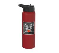 Selfie Alien & Singe | Cœur, Amour | UFO & Chimpanzé drôle Stainless Steel Insulated Water Bottle