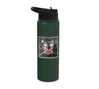 Selfie Alien & Singe | Cœur, Amour | UFO & Chimpanzé drôle Stainless Steel Insulated Water Bottle