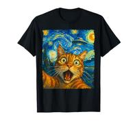 Selfie Amusant avec Un Chat Extraterrestre, UFO, La Nuit étoilée, Amoureux des Chats, Mignon T-Shirt