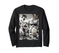 Selfie amusant chat crème glacée Manche Longue