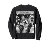 Selfie Amusant du dernier Jour d'école des Vacances d'été avec Un Chat Maine Coon Sweatshirt