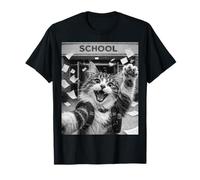 Selfie Amusant du dernier Jour d'école des Vacances d'été avec Un Chat Maine Coon T-Shirt