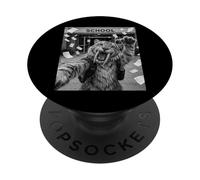 Selfie Amusant du dernier Jour d'école d'été de Sabretooth Tiger PopSockets PopGrip Adhésif