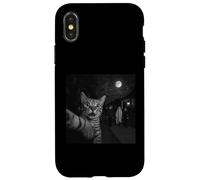 Selfie Amusant pour Chat d'halloween avec fantôme Boo sorcière Citrouille Coque pour iPhone X/XS