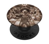 Selfie Animal Golden Retriever des années 70 PopSockets PopGrip Adhésif