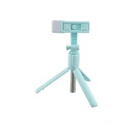 Selfie avec trépied, rotation à 360 degrés, selfie sans fil avec lumière pour Android, obturateur à distance, lumière de remplissage compatible avec Xiaomi (bleu)