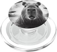 Selfie Capybara drôle avec des OVNIS PopSockets PopGrip pour MagSafe