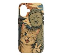 Selfie Chat avec Bouddha Ichi-Go Ichi-E Moment Zen Coque pour iPhone 16