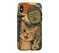 Selfie Chat avec Bouddha Ichi-Go Ichi-E Moment Zen Coque pour iPhone X/XS