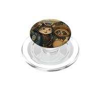 Selfie Chat samouraï avec Tanuki dans Un Village Japonais PopSockets PopGrip pour MagSafe