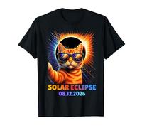 Selfie Chat tigré avec éclipse Solaire Totale août 2026 T-Shirt