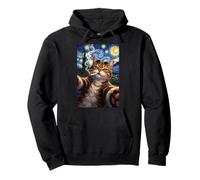 Selfie Chat tigré Nuit étoilée Sweat à Capuche