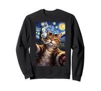 Selfie Chat tigré Nuit étoilée Sweatshirt