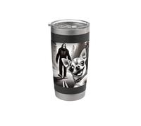 Selfie Chihuahua avec forêt de Sasquatch Gobelet isotherme en acier inoxydable double paroi