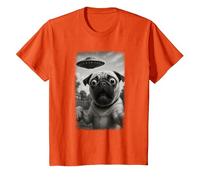 Selfie de Carlin en détresse d'OVNI avec Un Extraterrestre T-Shirt, Enfant, Orange, 3 Ans