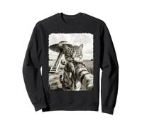 Selfie de Chat avec Extraterrestre, OVNI | Photo de Chat Sweatshirt