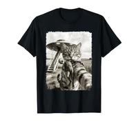 Selfie de Chat avec Extraterrestre, OVNI | Photo de Chat T-Shirt