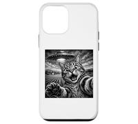 Selfie de Chat avec UFO Funny Cat Lover Alien UFO Believer Coque pour iPhone 12 Mini