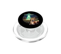 Selfie de Chat avec Un OVNI drôle de Chat Amant Maman Papa Mignon PopSockets PopGrip pour MagSafe