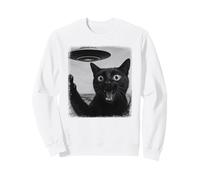 Selfie de Chat Noir en détresse d'OVNI avec Un Humour Sweatshirt