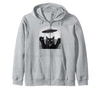 Selfie de Chat Noir OVNI avec Un Amoureux des Animaux de Sweat à Capuche