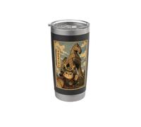 Selfie de Chat Samouraï avec Cheval de Troie Art Ukiyo-e Gobelet isotherme en acier inoxydable double paroi