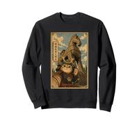 Selfie de Chat Samouraï avec Cheval de Troie Art Ukiyo-e Sweatshirt