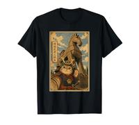 Selfie de Chat Samouraï avec Cheval de Troie Art Ukiyo-e T-Shirt