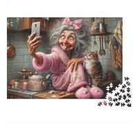 Selfie de Grand-mère drôle Puzzle Classique 1000 Pièces Carton Robuste pour Adultes & Enfants 12+, Défi Difficile, Anti-Stress & Déco Murale, Relaxation Ultime 70x50cm/1000pcs