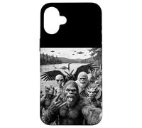 Selfie de l'extraterrestre Bigfoot, Monstre du Loch Ness, ovni et cryptides Coque pour iPhone 16 Plus