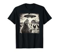 Selfie de Poulet Graphique drôle avec OVNIS Poulet drôle T-Shirt
