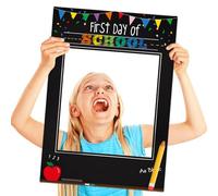 Selfie de rentrée scolaire - 68 x 48 x 0,10 cm Accessoire réutilisable pour cabine photo, coloré en carton, accessoires pour cadre photo | Tableau noir parfait décoration maison maison doublure