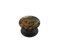 Selfie de Tarsier au Volcan Mayon Art Sumi-e Mignon PopSockets PopGrip Adhésif