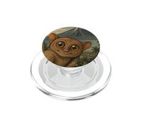 Selfie de Tarsier au Volcan Mayon Art Sumi-e Mignon PopSockets PopGrip pour MagSafe