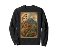 Selfie de Tarsier au Volcan Mayon Art Sumi-e Mignon Sweatshirt